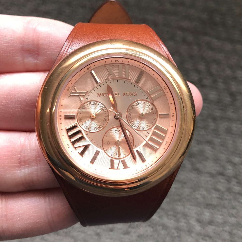 Michael Kors leather and gold watch